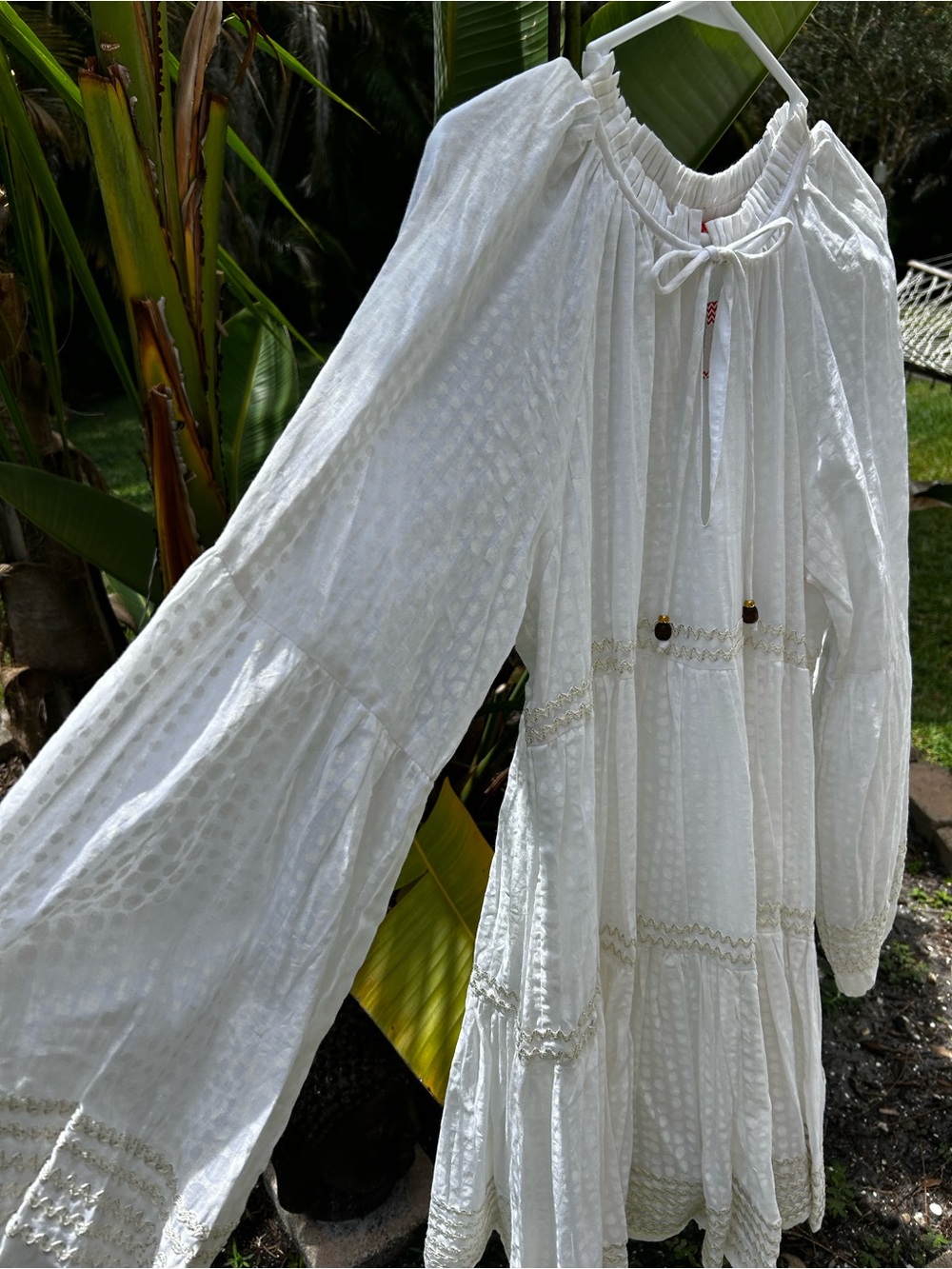BNWT Oliphant White Boho Eyelet Tiered Dress